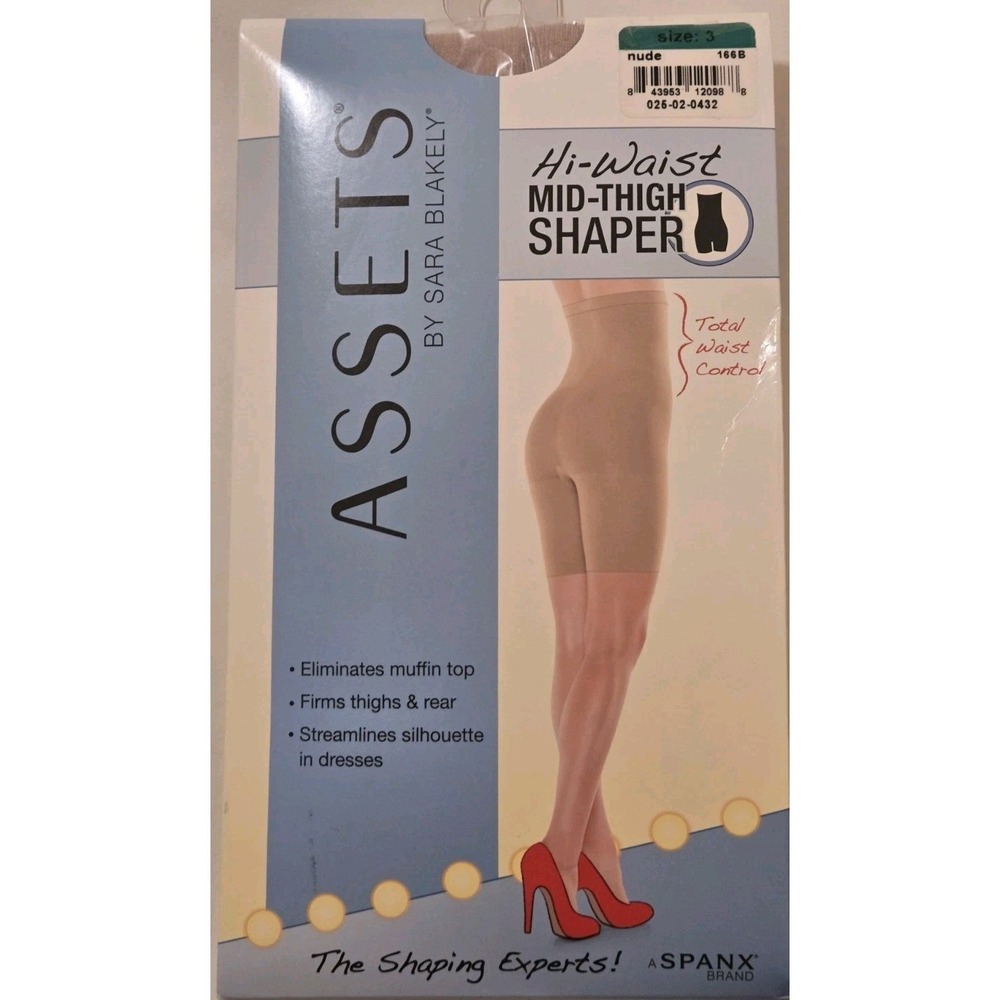 Assets by Sara Blakely Spanx Hi-Waist Mid-Thigh Shaper Nude ( 2 pk) Size‎ 3 166B - Picture 2 of 5